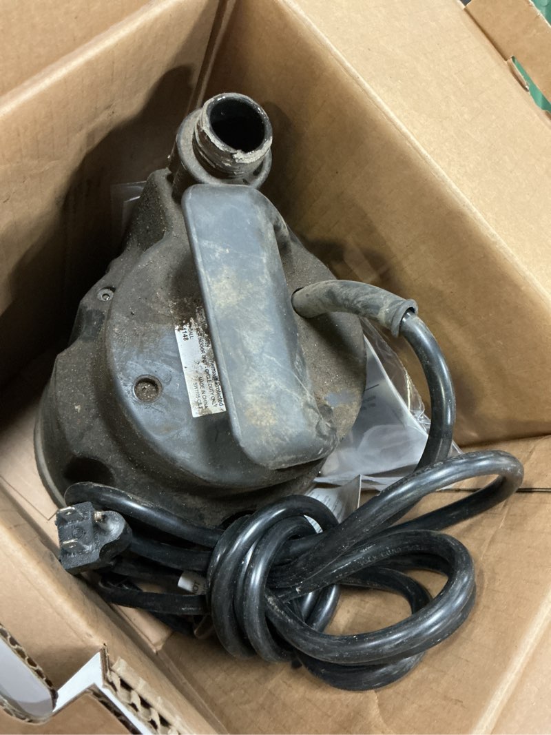 Condition photo showing As Is for utilitech 1/6-hp 115-volt 25-gpm thermoplastic submersible utility pump