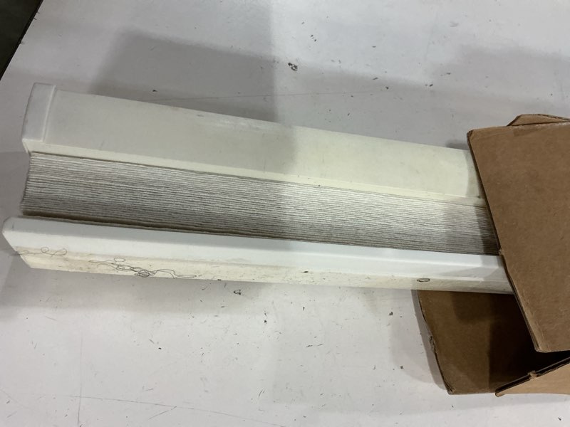 Condition photo showing As Is for redi shade no tools easy lift trim-at-home cordless pleated light filtering fabric shade white, 30" w x 64" l, (fits windows 19 in - 30 in) white 30"w x 64"h