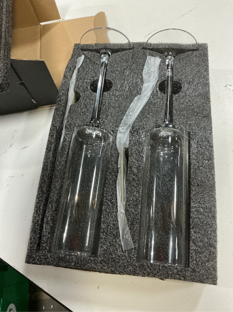 Condition photo showing Good Condition for mr and mrs champagne flutes, bride and groom champagne glasses, wedding glasses with cake cutting set, bridal shower gifts, unique wedding gift engagement gifts for couples golden printing + gold cutter set
