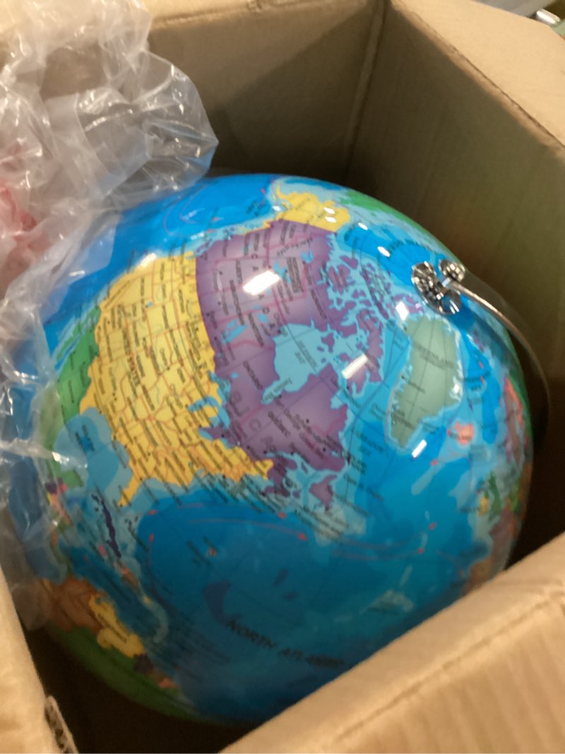 Condition photo showing Good Condition for 13 Inch Large World Globe for Adult, Educational Globe for Children, Colorful HD World Map Details for Kids Learning, Illuminated Globes Lamp for Kids Gift and Bedroom Office Decor