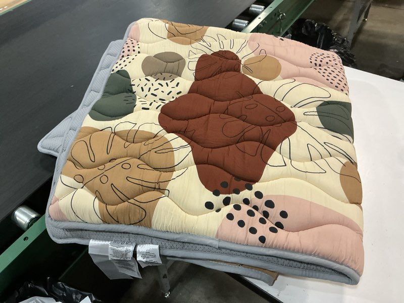 Condition photo showing Good Condition for blissful diary portable baby play mats for floor, thick cushioned foldable baby crawling mat for indoor outdoor, non-slip & washable kids playmat for tummy time activity, earth tones 43" x 43"