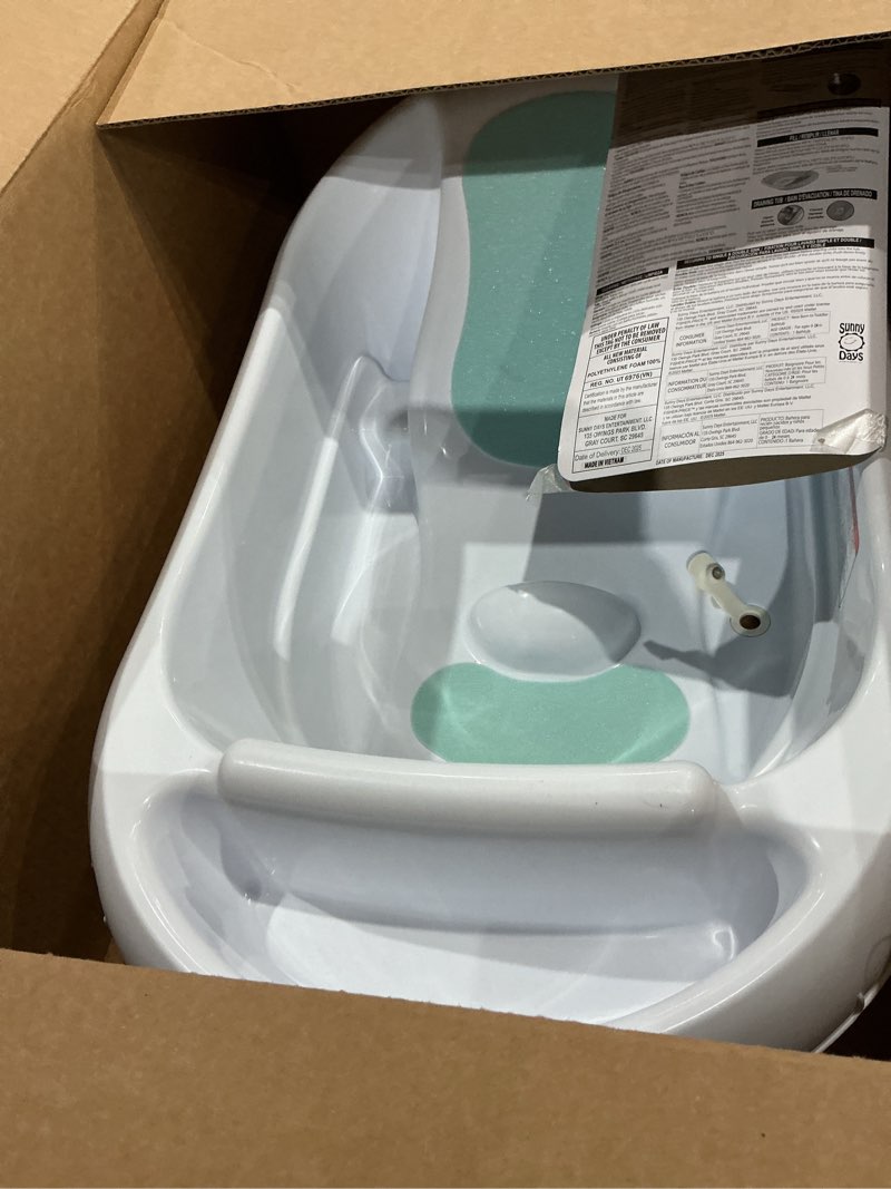 Condition photo showing Good Condition for clean rinse baby bather, folding portable washing infant lying bather for boy girl, multifunction quick dry bath support for use on the counter sink bathtub (grey)