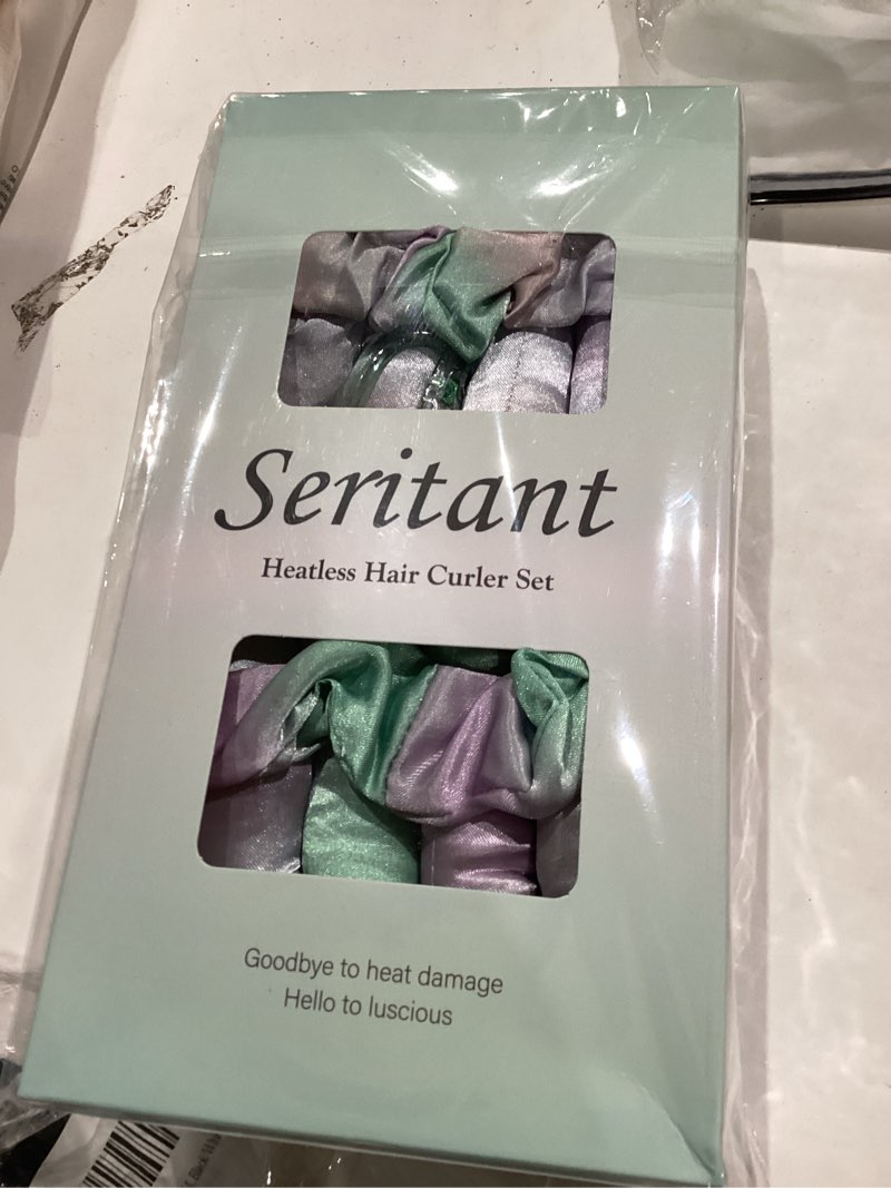 Condition photo showing Good Condition for Heatless Hair Curler for Overnight Curls | No Heat Curling Rod Set with Satin Bonnet | Sleep-In Safe Blowout Rods for Frizz-Free Waves Green Tie Dye