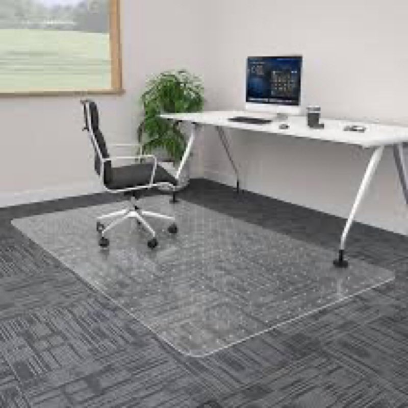 Extra Large Office Chair Mat for Carpet, 46" x 96" Clear Desk Chair Mat for Low Pile Carpeted Floors- Easy Glide Plastic Floor Mat for Office Chair on Carpet