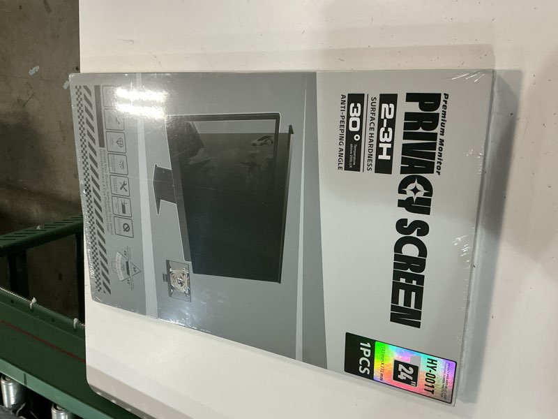 Condition photo showing New/Like New for magnetic computer privacy screen filter 24 inch for frameless monitor thin bezel 16:9 widescreen, 24in hanging removable anti blue light eye protection shield, anti spy protector panel 23.6-24'' privacy screen (16:9)
