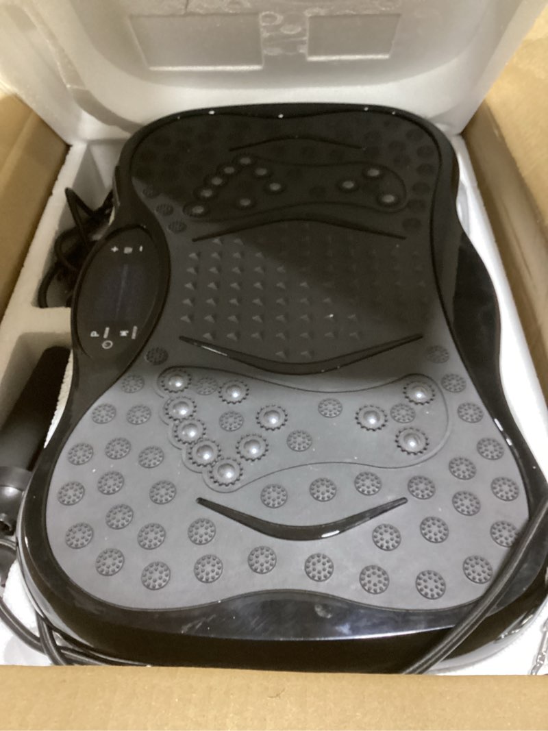 Condition photo showing Good Condition for vibration plate exercise machine, lymphatic drainage machine for weight loss, lymphatic drainage & muscle recovery, multiple speeds with bluetooth & remote, max user weight 330lbs pure black