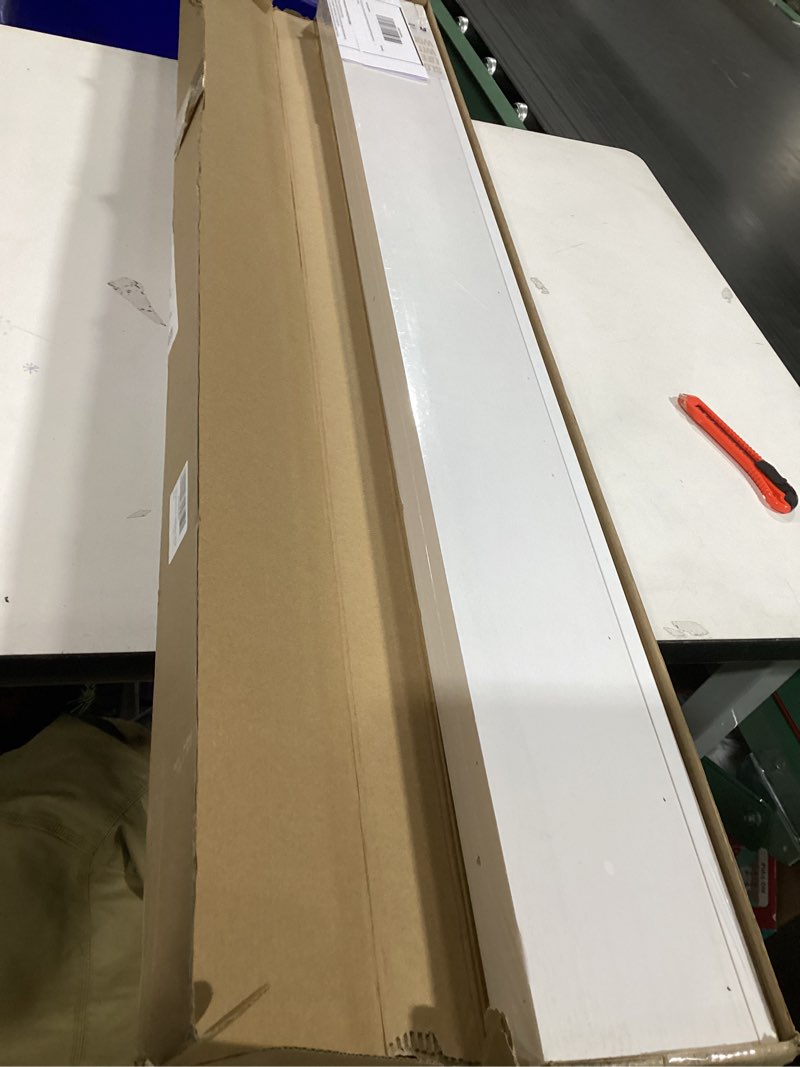 Condition photo showing New/Like New for AZSKY 48 Inch Picture Ledge Shelf Floating Shelves Wall Mounted Set of 2 White White 48in set 2