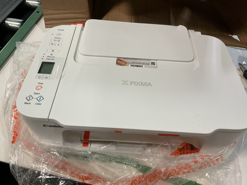 Condition photo showing As Is for canon pixma ts3720 wireless all-in-one printer for basic home printing, white