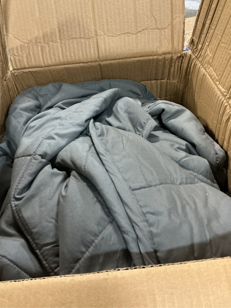 Condition photo showing As Is for topcee weighted blanket (30lbs 88"x104" cal king size) soft cooling heavy blanket sleeping, apply to 290-310 lbs body, thick breathable blanket with glass bead, easy care 00-dark grey 88"×104"-30lbs