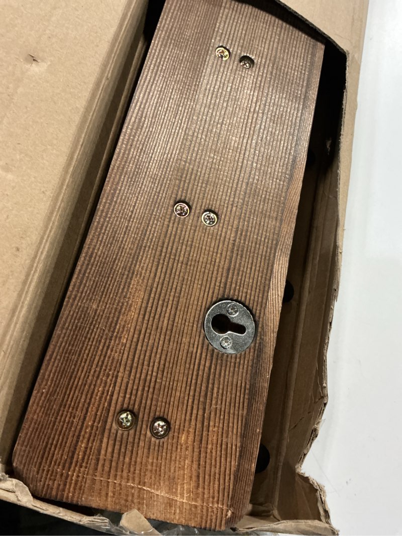 Condition photo showing Good Condition for Kruodop Large Coat Rack Wall Mount Coat Hooks Coat Hanger with 10 Metal Black Triple- Hooks Brown Pine Real Wood Plank Hat Rack for Wall Hooks for Hanging Coat Hat Jacket 10hooks Black