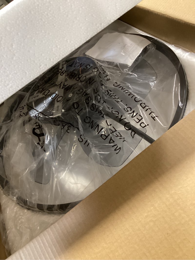 Condition photo showing Good Condition for VOLISUN Low Profile Ceiling Fans with Lights and Remote, Fandelier Ceiling Fan Flush Mount, 3000K-6500K Smart Bladeless LED Fan Light, Black Modern Ceiling Fans with Lights for Bedroom Black 19.7 INCH