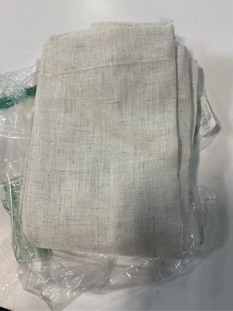 Condition photo showing Good Condition for mysky home kitchen window curtains half sheer drapes 45 inches long, boho farmhouse style linen polyester blend fabric, decorative texture for bathroom/closet/cafe, 50" x 45", linen, 2 pieces 50"w x 45"l (pack of 2) linen