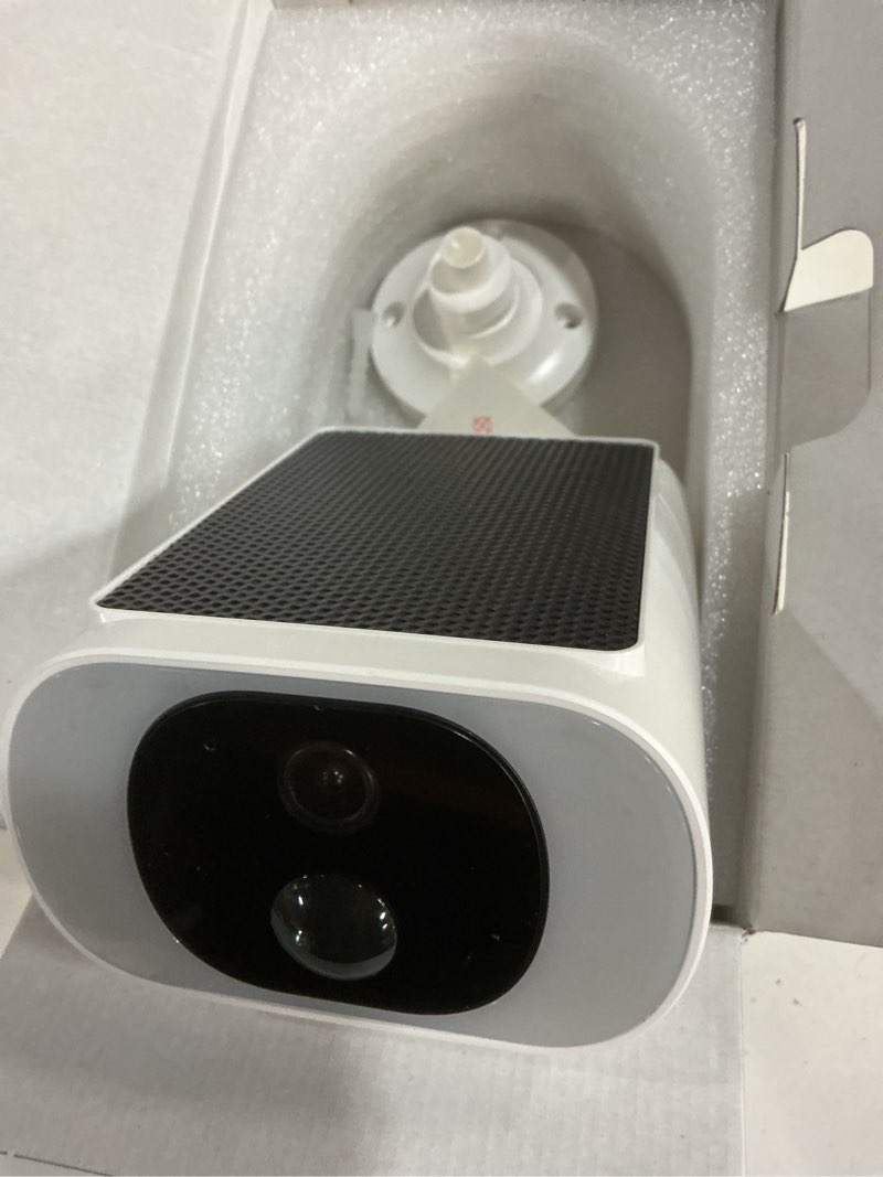 Condition photo showing Good Condition for anran 2k solar security cameras wireless outdoor, 2.4ghz wifi surveillance outdoor camera for home security with embedded solar panel, color night vision, 2-way talk, ip67 waterproof, work with alexa 3mp-white