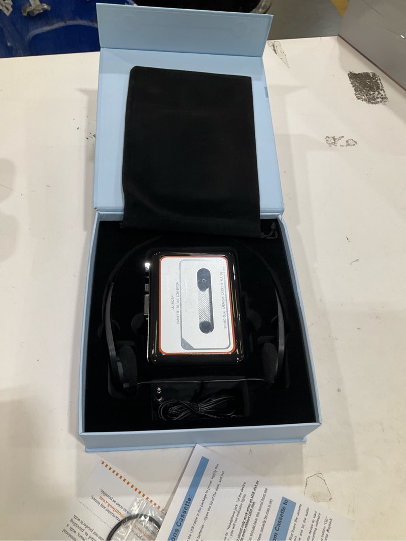 Condition photo showing Good Condition for cassette to mp3 converter usb, tape player with recording, black | cassette to mp3 via usb recording; built-in speaker & headphone jack; no pc needed; 4.5x1.5x3.5in; for home, car & office