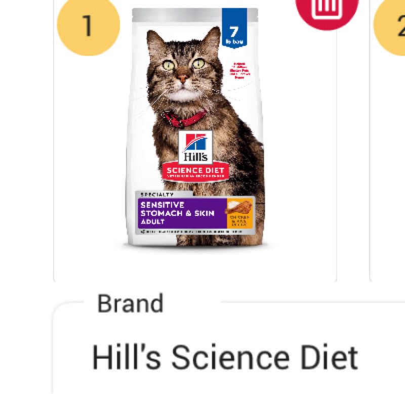 Hill's Science Diet Sensitive Stomach & Skin, Adult 1-6, Stomach & Skin Sensitivity Support, Dry Cat Food, Chicken & Rice, 7 lb Bag(BB: 11 2026) 