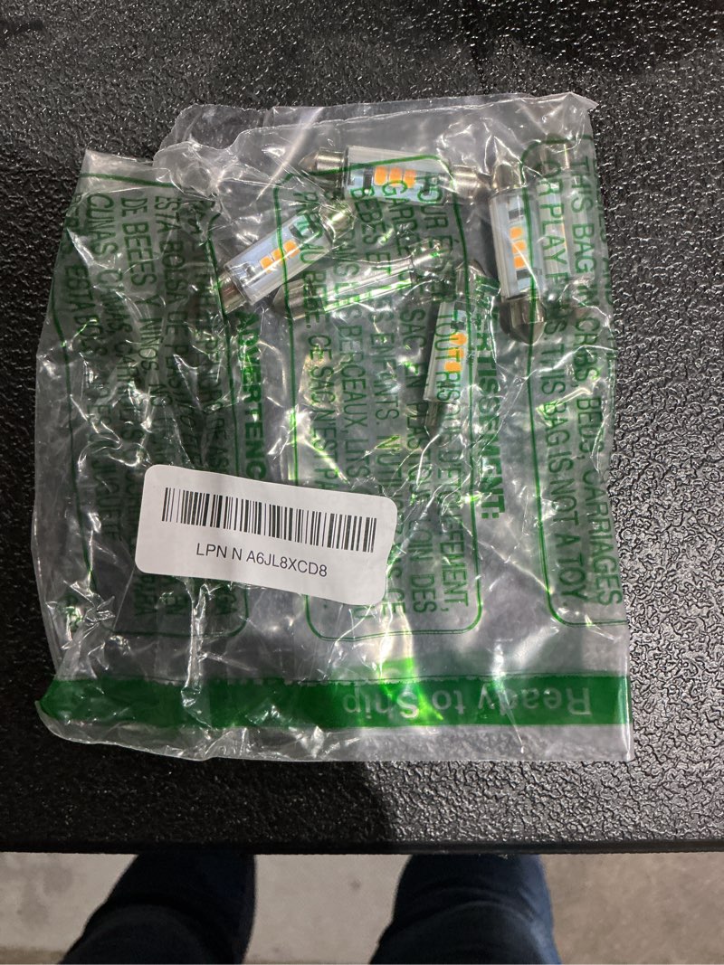 Condition photo showing As Is for keiurot t3 44mm uder cabinet festoon light bulb replacement bulb kit, festoon bulb for undercabinet rv refrigerator light bulb warm white 12volt ac/dc, 6pack t3 44mm bulb