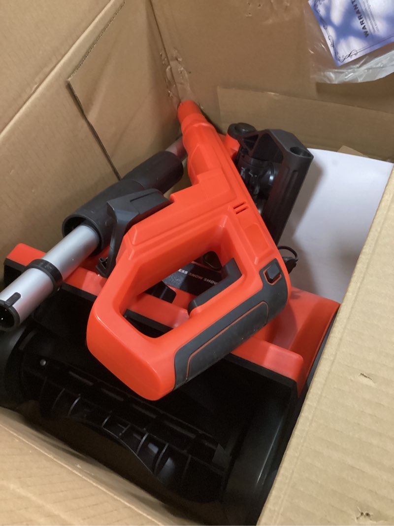 Condition photo showing As Is for 12" Cordless Snow Shovel (NO Battery) Compatible with Milwaukee 18V Battery, Electric Snow Shovel with Directional Plate & Adjustable Front Handle, Cordless Snow Blower for Driveway/Patio/Sidewalk Red+Black