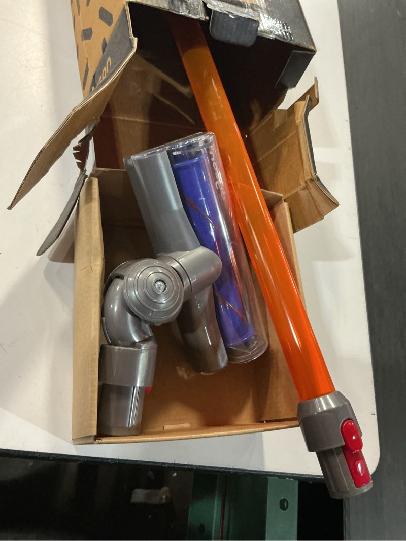 Condition photo showing As Is for casdon dyson cordless vacuum interactive & officially licensed toy dyson vacuum for children aged 3+ realistic role-play fun, purple and orange