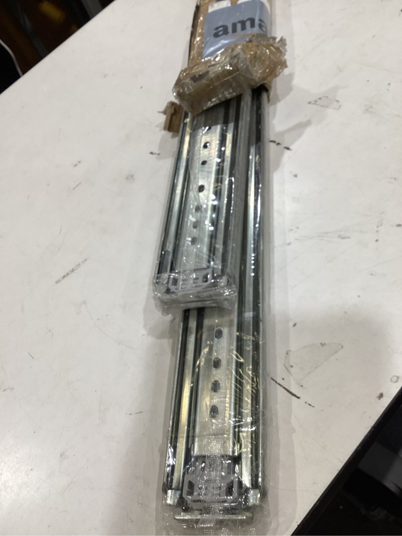 Condition photo showing New/Like New for with lock heavy duty drawer slides 12 14 16 18 20 22 24 26 28 30 32 34 36 40 44 48 52 56 60 inch 500 lbs side mount full extension ball bearing rails rail tool box runner-w:76mm, 12 inch 12 inch load:500 lb (with lock) -w:76mm