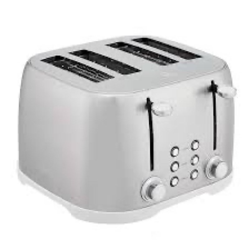Amazon Basics 4 Slice Toaster, With 7 Browning Settings, Extra Wide Slots For Bagels and Special Bre