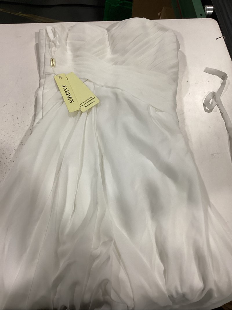 Condition photo showing Good Condition for jaeden white strapless sweetheart chiffon wedding dress