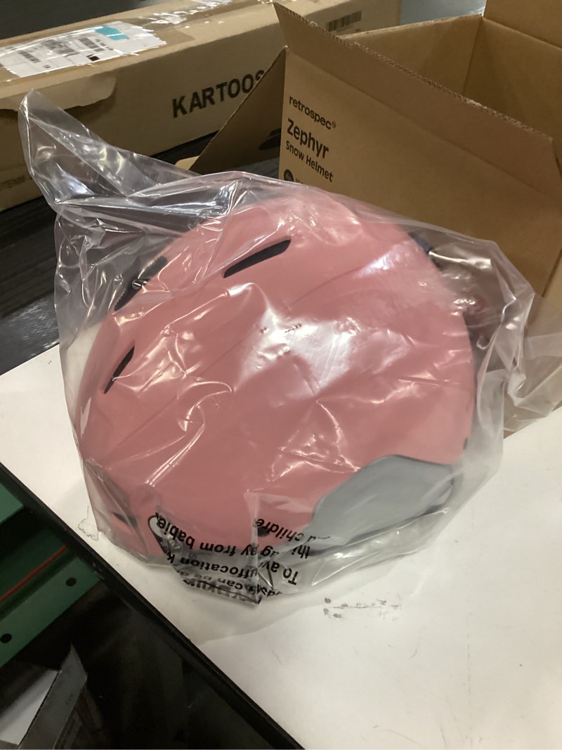 Condition photo showing Good Condition for Retrospec Zephyr Ski Helmet - Snowboard Helmet for Adults & Youth with Adjustable Fit, 9 Breathable Vents, Removable Washable Earmuffs - Snow Sports Helmet for Men & Women Matte Rose Small