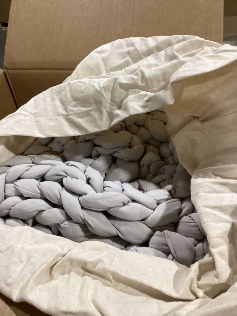 Condition photo showing As Is for Bearaby Weighted Hugger Blanket 20 lbs Queen Size (60"x80") – Moonstone Grey Blanket Recycled Polyester – Eco-Friendly, Heavy Throw for Adults – Soft, Breathable, Sustainable Comfort Queen (U.S. Standard) Moonstone Grey