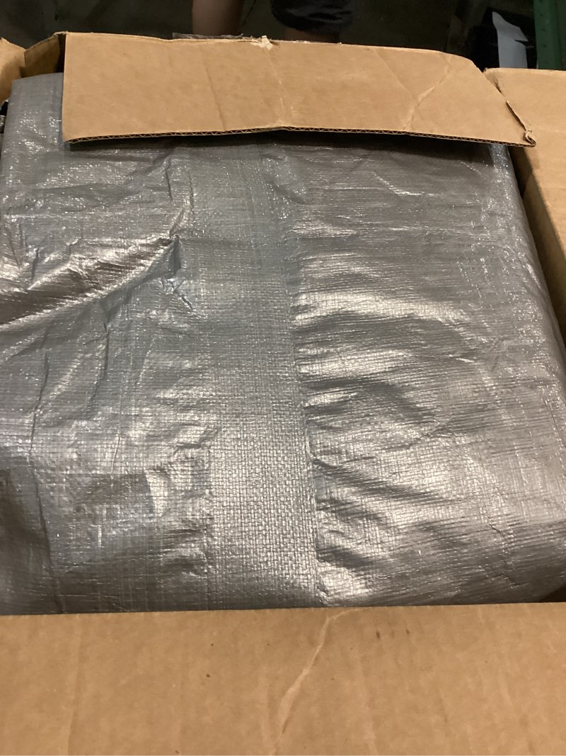 Condition photo showing Good Condition for 10x20 ft carport replacement canopy top upgraded car port canopy cover for carport party tent waterproof & uv protected, easy installation with ball bungees, grey (top cover only, frame not included) gray roof-10'x20'