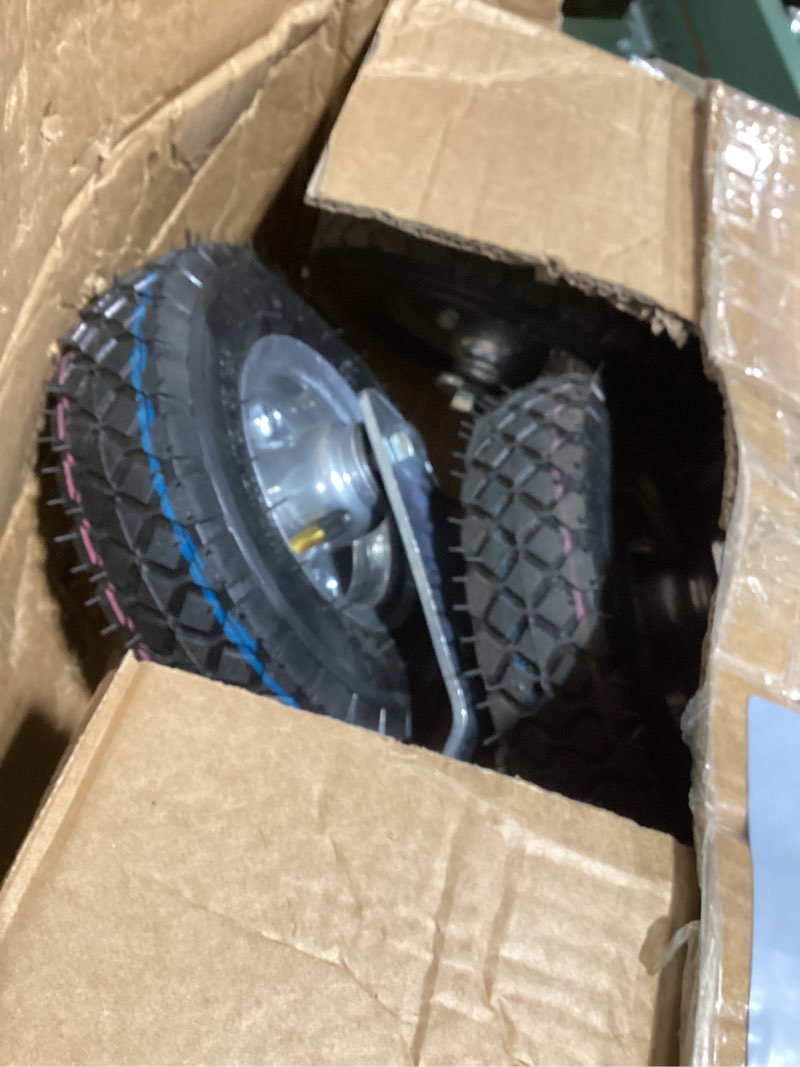 Condition photo showing Good Condition for 8 Inch Pneumatic Caster Wheels Set of 4, Heavy Duty Swivel Pneumatic Casters,2 Swivel 2 Rigid,Air Tires Rubber Wheel,Tolerable 440 LBS, Industrial Castor Wheels for Workbench Furniture Cart