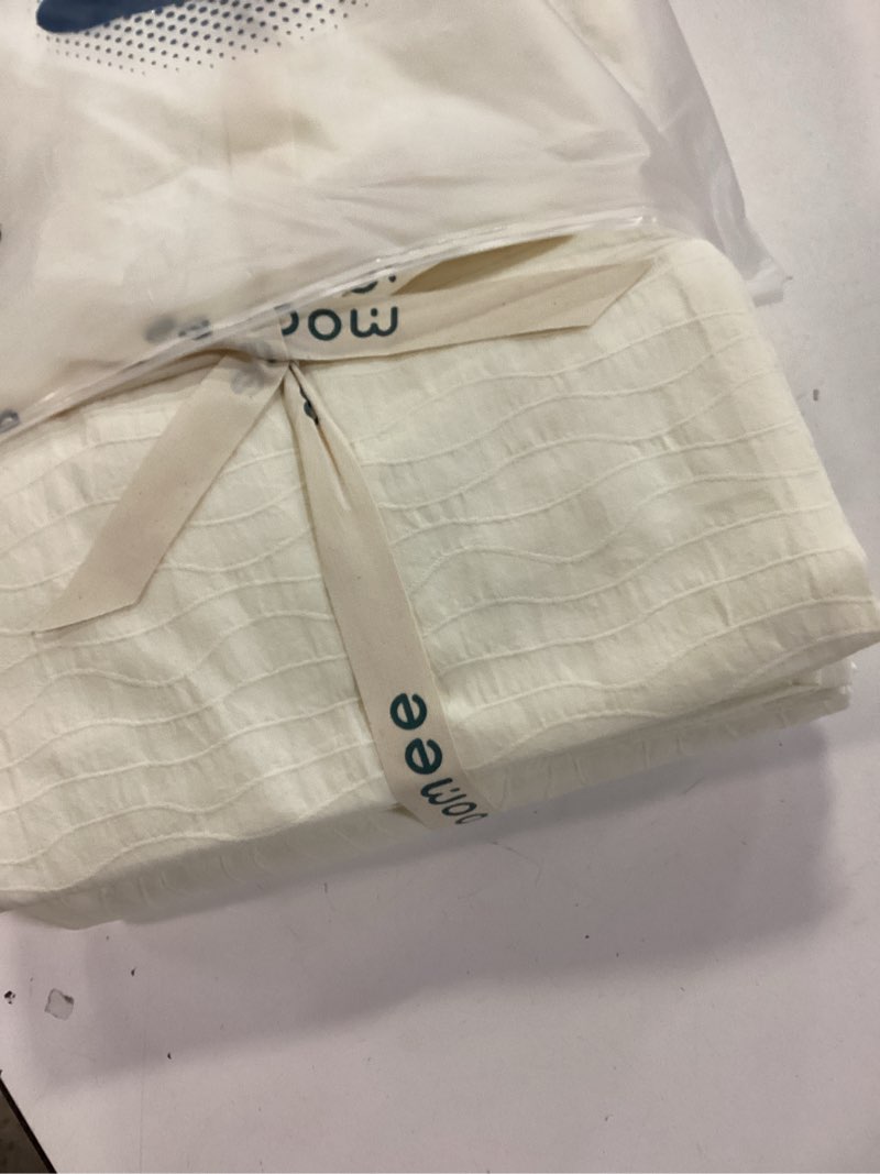 Condition photo showing Good Condition for MooMee Bedding Duvet Cover Set 100% Washed Cotton Linen Like Textured Breathable Durable Soft Comfy (Heathered Almond Milk Grey, Queen 90"x90") Heathered Almond Milk Grey (No Comforter) Queen (90"x90")