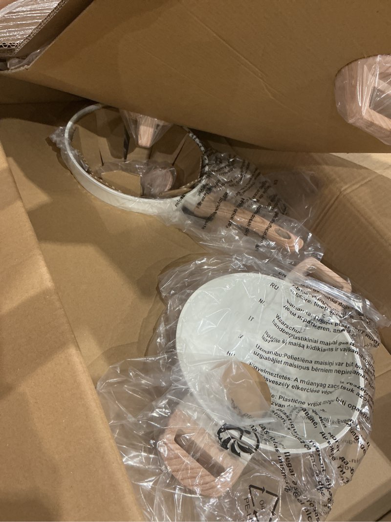 Condition photo showing Good Condition for 24 pcs pots and pans set, non stick ceramic cookware set with 3 stockpots, healthy non-toxic, large capacity, induction compatible, pfas/ptfe/pfoa free, cream white