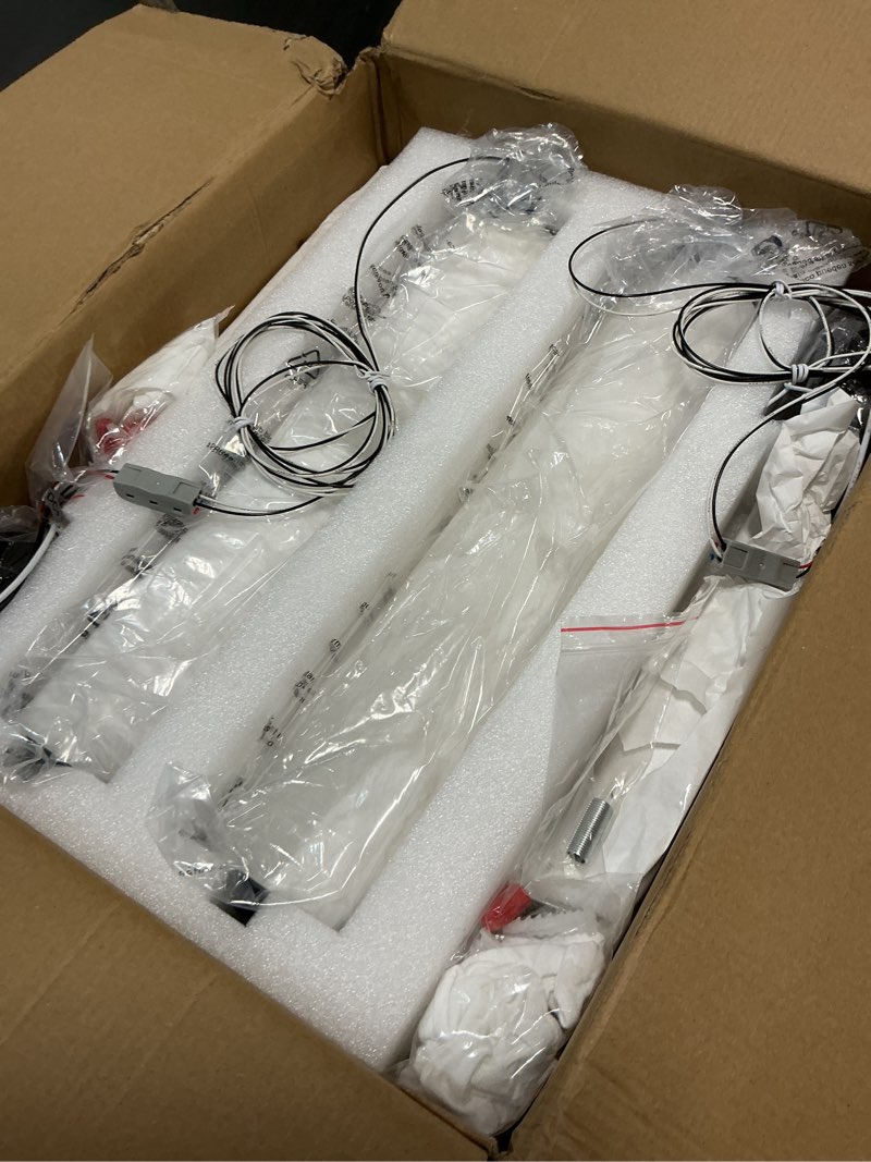Condition photo showing Good Condition for lmqnine natural alabaster pendant lights white marble 15" long tube adjustable boom chandelier modern 3000k black ceiling light for kitchen island bedroom dining room living room hallway(s-2pack) black s-2pack