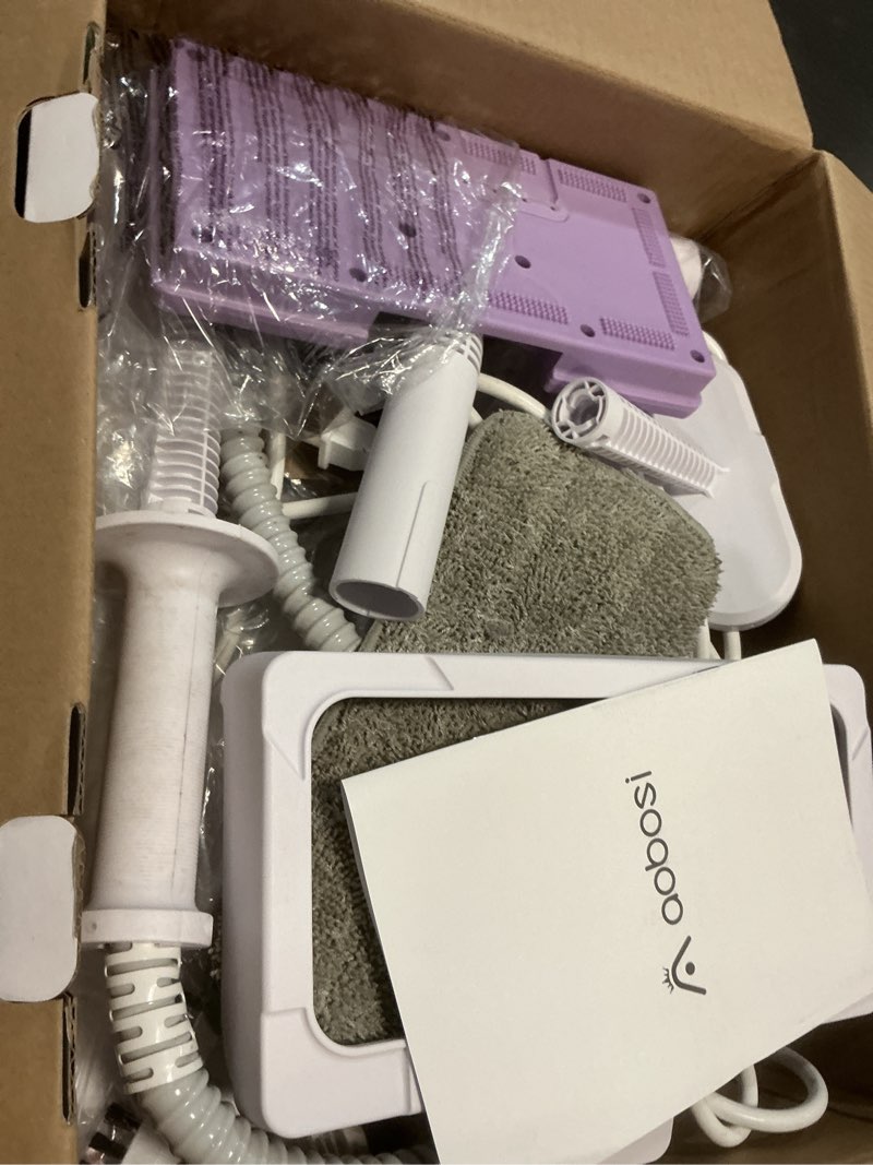 Condition photo showing As Is for aaobosi steam mop, 1300w powerful detachable handheld steamer with 350ml tank, 11 multi-purpose accessories, 23ft power cable, steam mops for floor cleaning, tiles, windows, carpets, furniture