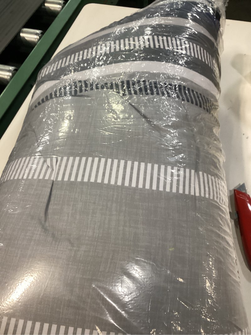 Condition photo showing Good Condition for Dobuyly Navy Blue Comforter Full Size Set 7 Pieces, Boho Striped Bed in a Bag Full Soft Microfiber All Season Bedding Set with Comforter, Sheets, Pillowcases & Shams Navy Blue Full