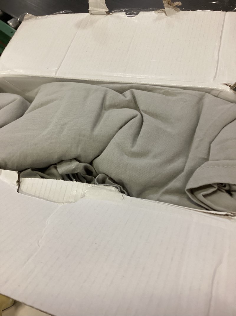 Condition photo showing Good Condition for texas linen co. 100% organic cotton sheets queen size - 4 pc organic cotton queen percale weave sheet set, soft, cooling, crisp & breathable, 16" deep pocket hotel quality bedding set - light grey queen light grey