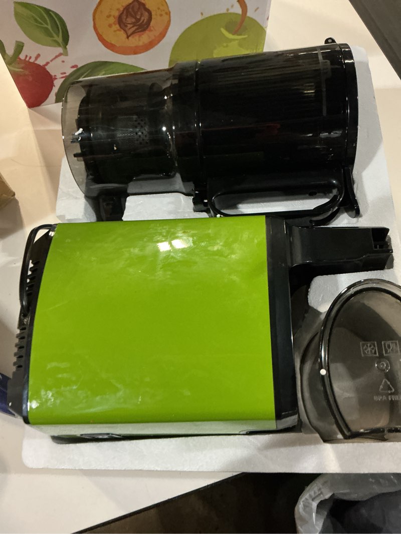Condition photo showing Good Condition for cold press juicer machines,fretta 5.3'' self feeding slow masticating juicers fit whole fruits & vegetable easy clean juice extractor,tritan material bpa free 250w, (matcha)