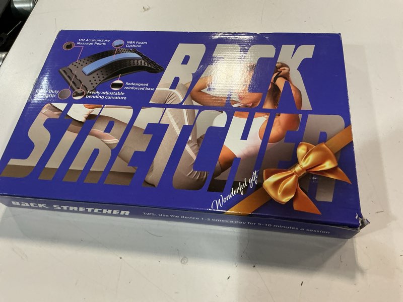 Condition photo showing New/Like New for back stretcher for lower back pain relief, multiple level adjustable arch lumbar back cracker board, back cracking device, back massager for scoliosis, spine decompression support black