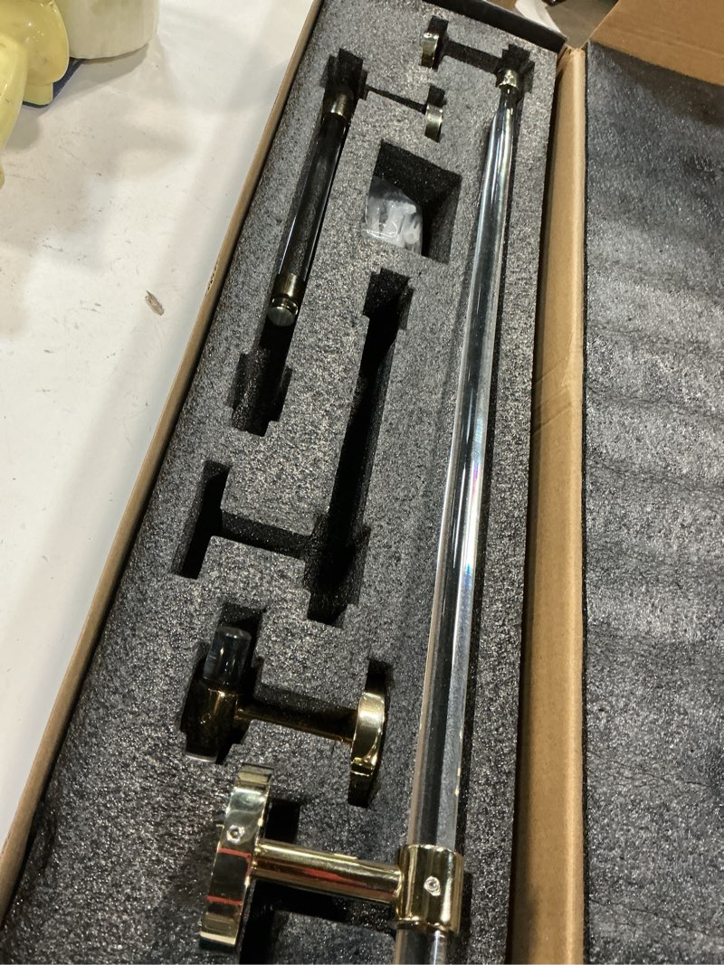 Condition photo showing Good Condition for bathroom accessories set acrylic gold - towel bar rack toilet paper holder towel hook - wall mounted bathroom hardware set 3 pieces shunli 3-piece (60cm towel bar)