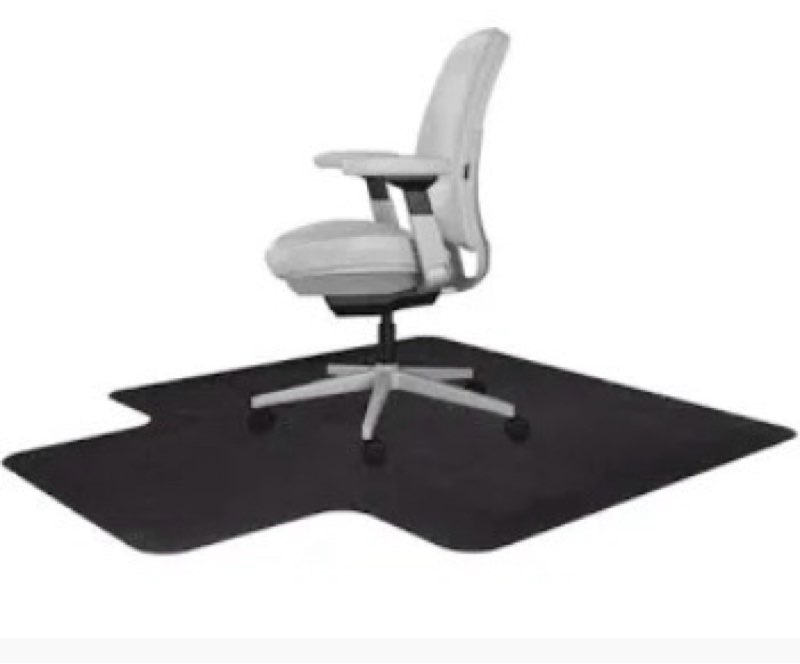 office chair mat for low pile carpeted floors with lip, 36" x 48"-black-new 6.29