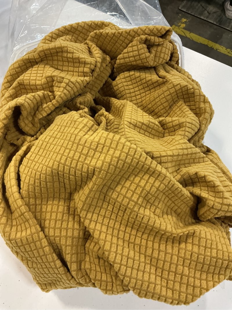 Condition photo showing Good Condition for hyha waterproof couch cushion covers for pets, non slip sofa cover for dogs washable, soft thick stretch jacquard fabric, sofa slipcovers with elastic bottom (1 piece for large, ginger yellow) ginger yellow large