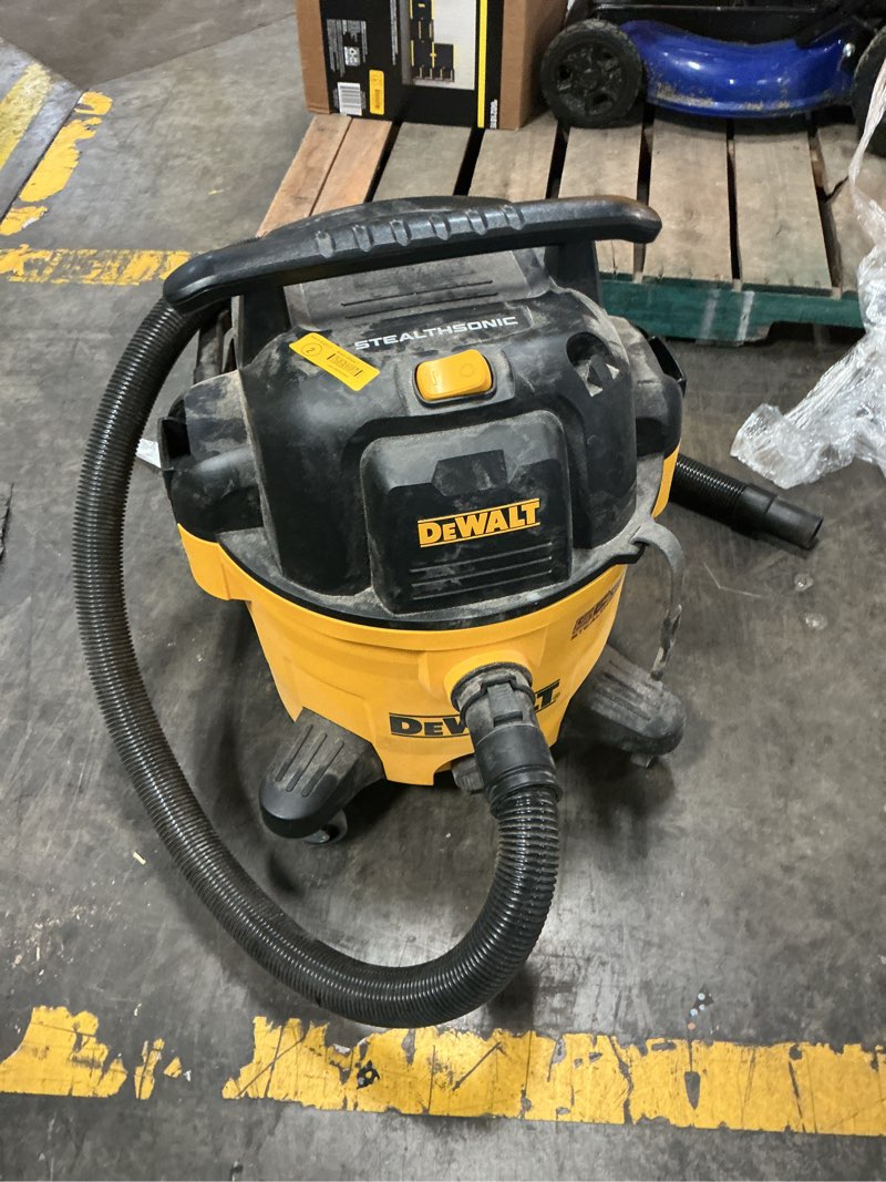 Condition photo showing As Is for dewalt stealthsonic quiet 12-gallon 5.5 hp corded wet/dry shop vacuum