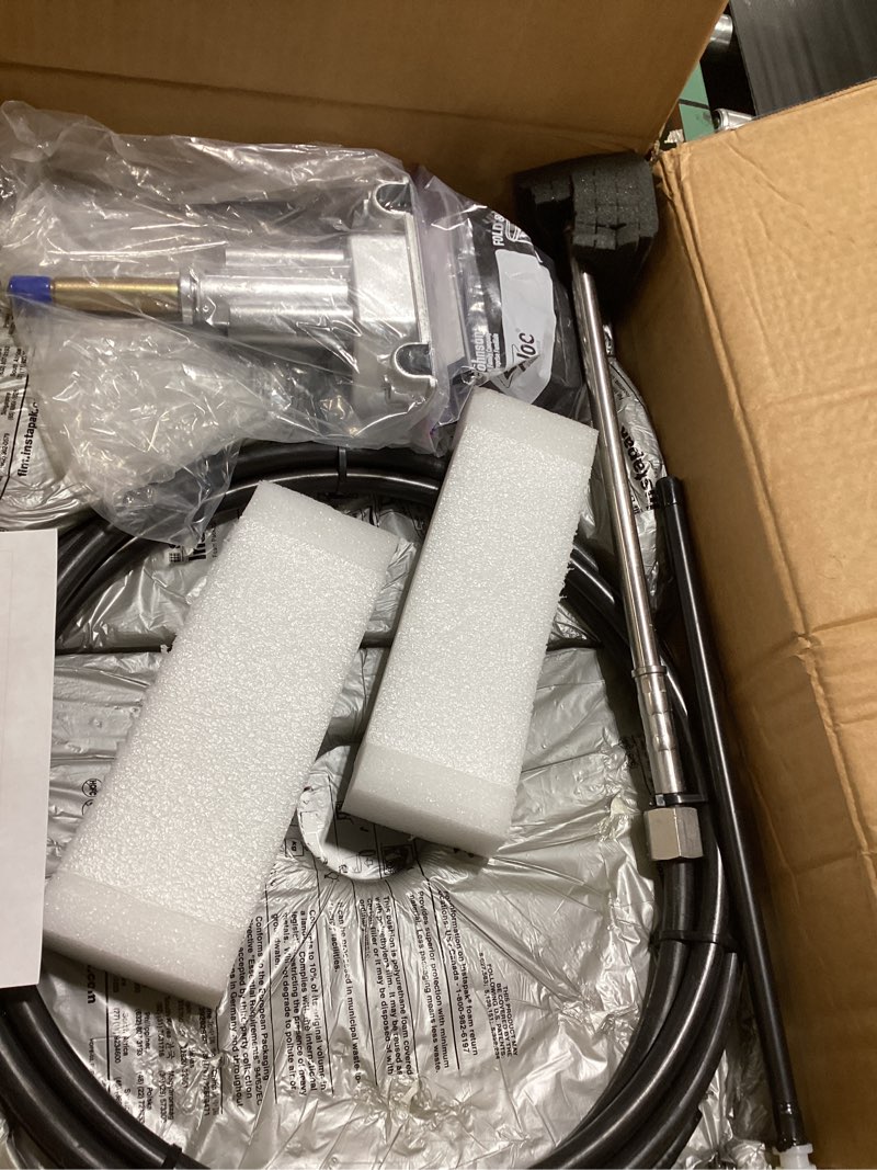 Condition photo showing As Is for Boats Steering System, Cable Outboard Steering Kit 3/4" Standard Tapered Shaft, Boat Steering System for Yachts 14FT