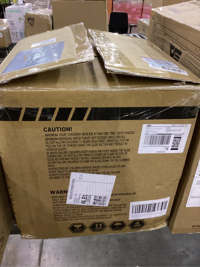 9ft white bounce house,inflatable toddler bouncy house for 3-6 age kids party gift with blower white