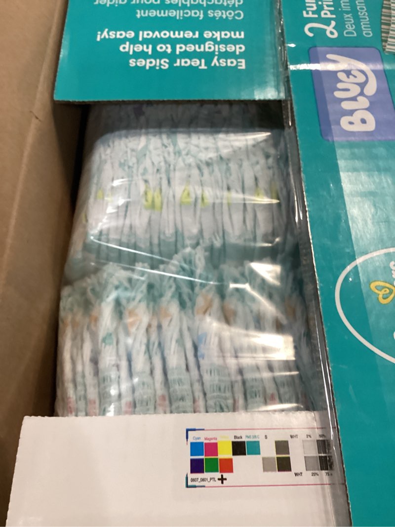 Condition photo showing New/Like New for pampers training pants - easy ups boys & girls bluey - size 3t-4t, 124 count, children's potty underwear (packaging may vary) 3t-4t 124