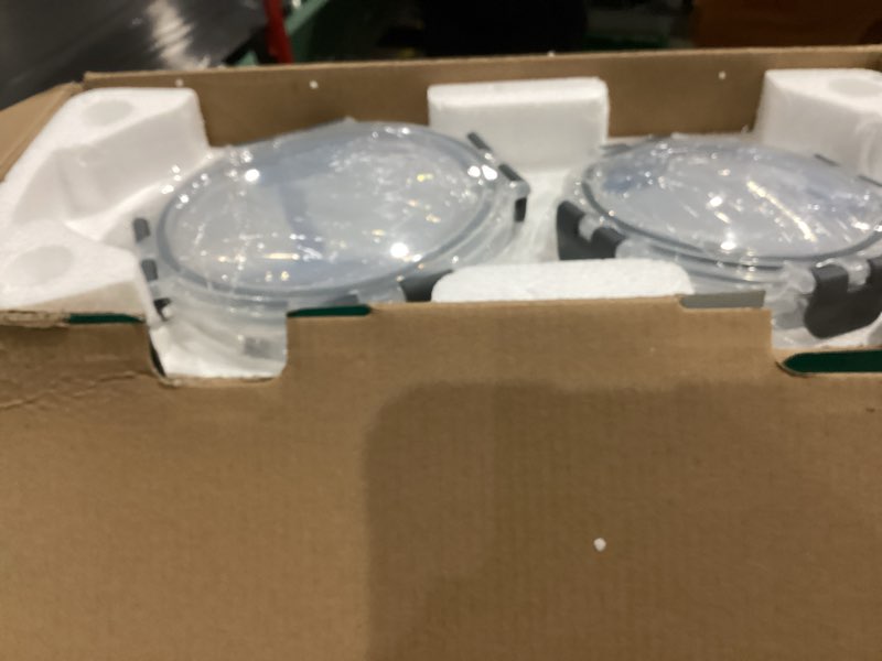 Condition photo showing Good Condition for HOMBERKING 24pc Borosilicate Glass Food Storage Containers with Lids, Glass Meal Prep Containers with Leak Proof Snap Lock Lids, Airtight Bento Lunch Boxes, Kitchen Storage (12 lids & 12 Containers) Grey
