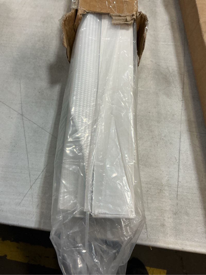 Condition photo showing As Is for LazBlinds No Drill Cordless Zebra Blinds for Indoor Windows, Dual Layer Light Control Roller Shades for Day and Night, Light Filtering Sheer Shades for Home, 24" W x 72" H, White White 24" W x 72" H