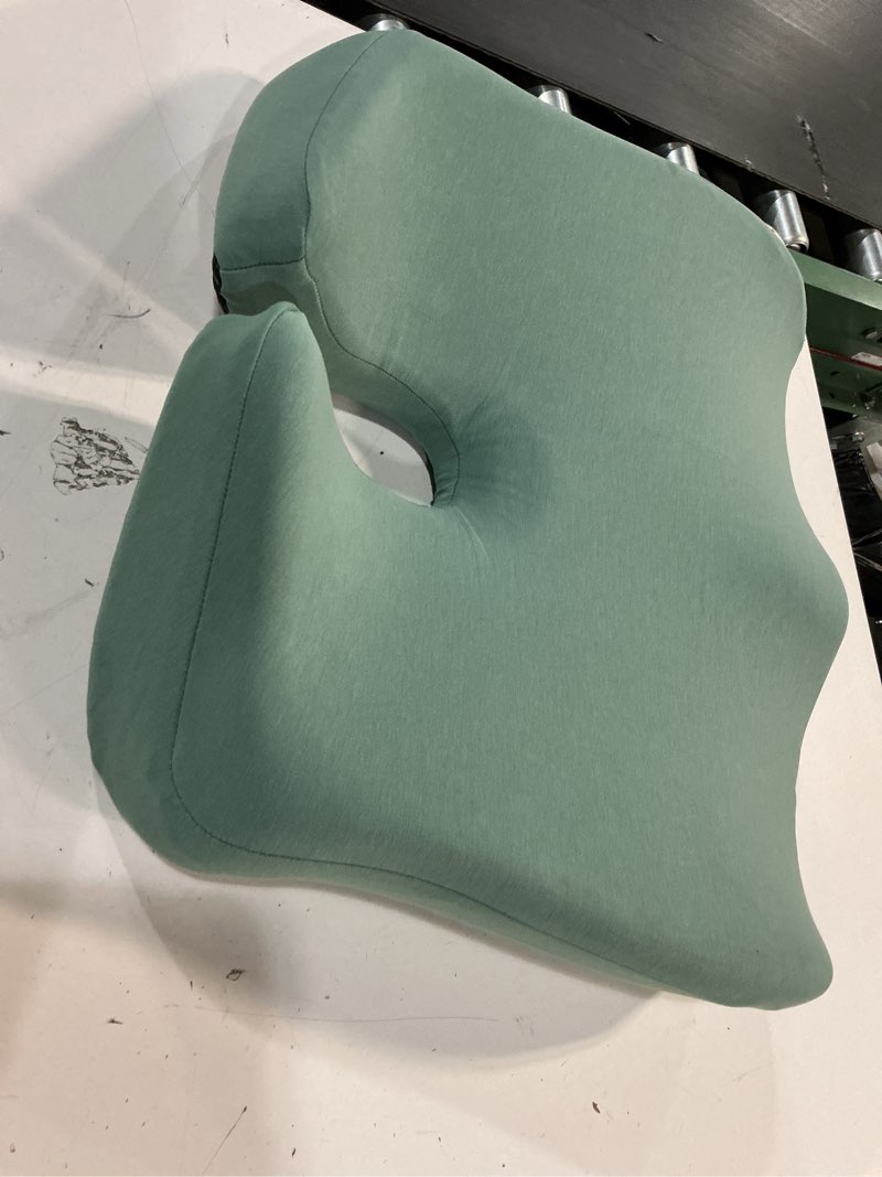 Condition photo showing Good Condition for c cushion lab patented pressure relief seat cushion for long sitting hours on office/home chair, car, wheelchair - extra-dense memory foam for hip, tailbone, coccyx, sciatica - wellness green