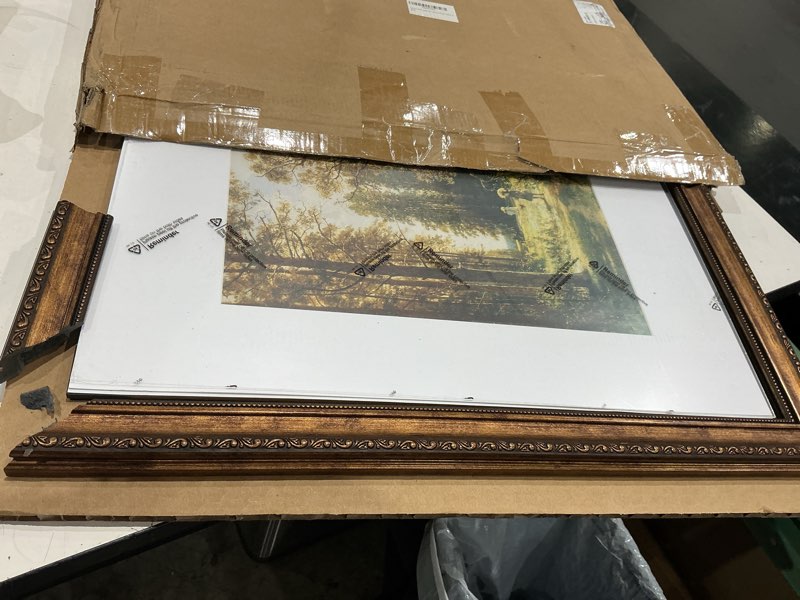 Condition photo showing As Is for 16x20 vintage gold picture frame, ornate victorian frame for gallery wall, antique gold frame with non glare plexiglass, display art 11x14 with mat or 16x20 without mat 1 pack vintage gold 16x20in