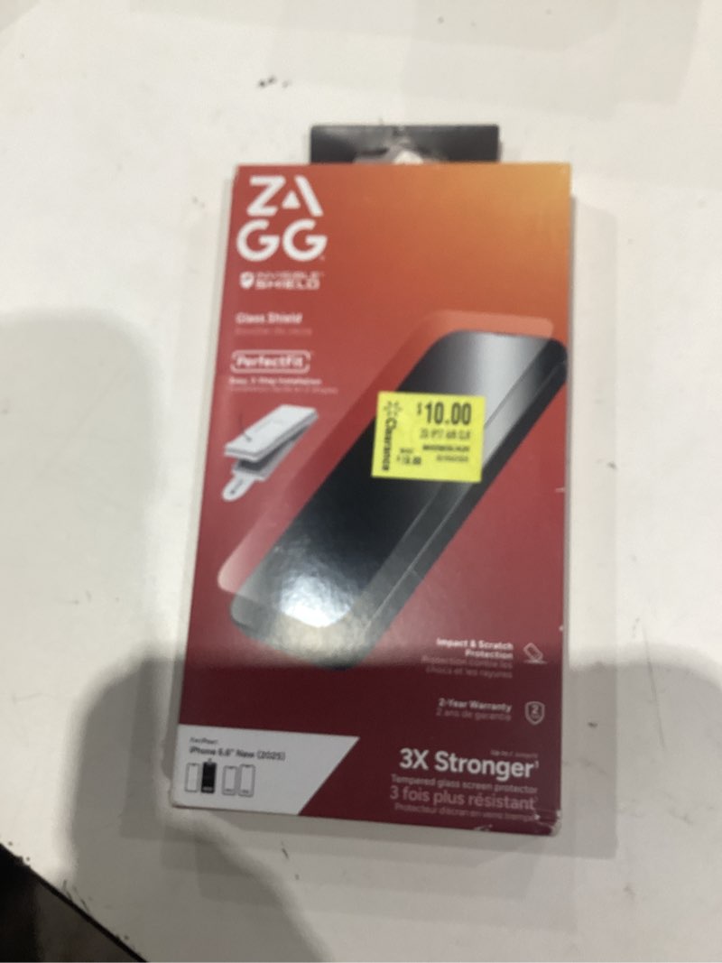 Condition photo showing As Is for zagg invisibleshield – apple iphone air glass shield clear screen protector, perfectfit™ installation, 3x stronger glass, impact & scratch protection