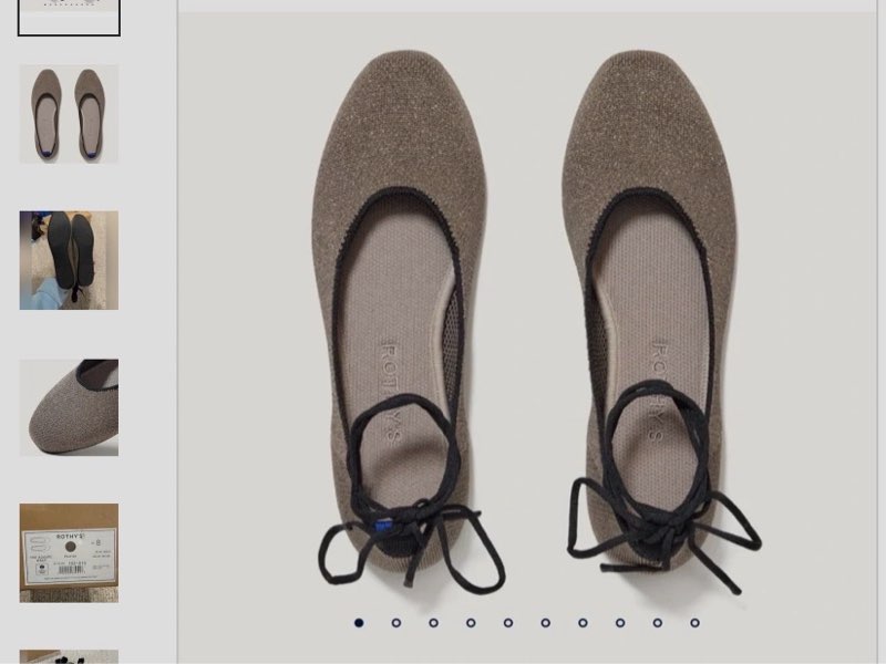rothy’s the square wrap flat in pewter 7